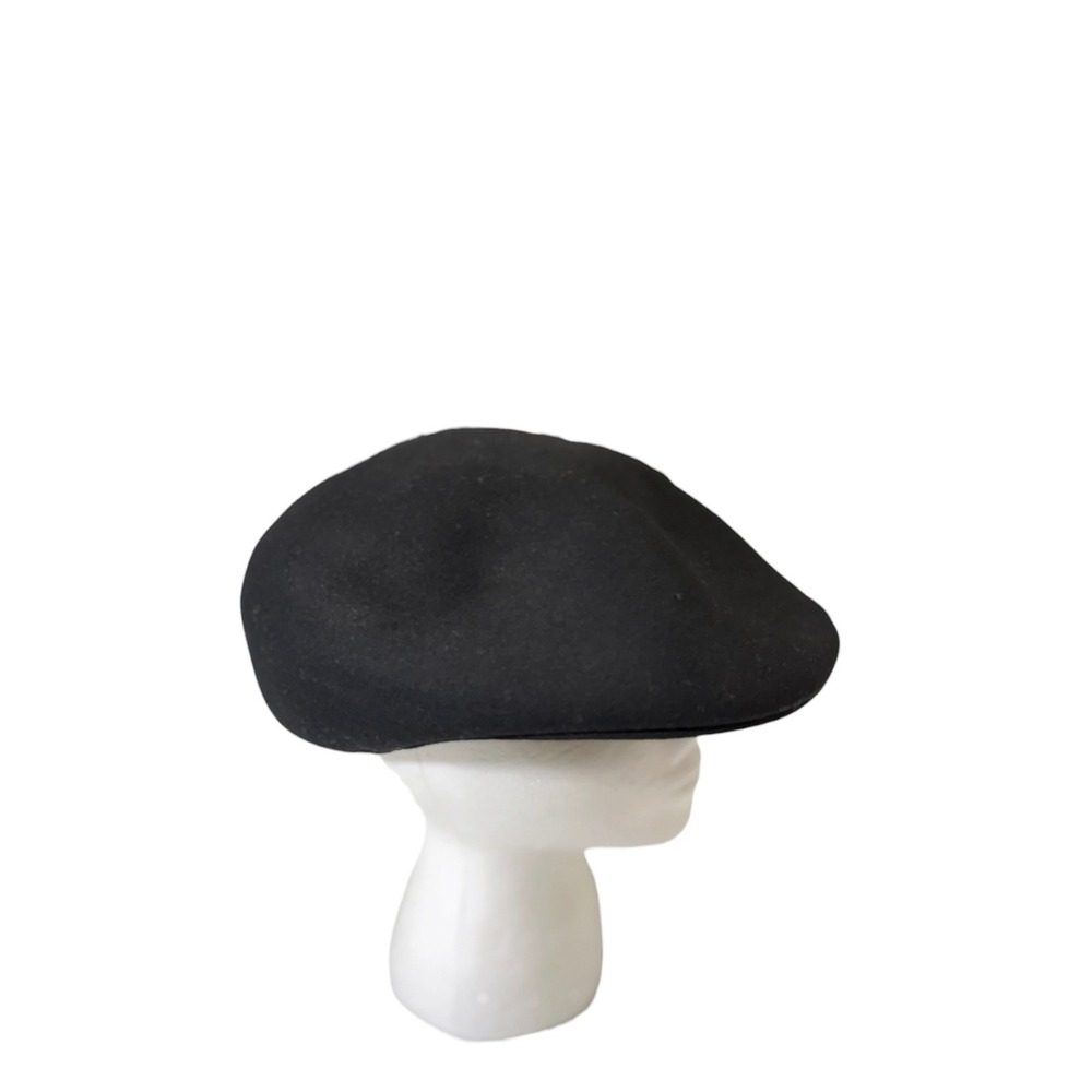 Country Gentleman Black Flat Cap 100% Wool Ivy Newsboy Hat, M